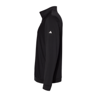 Adidas Men's Textured Quarter-Zip Pullover, Black, Left Sleeve view