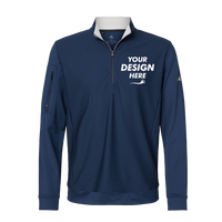 Adidas Men's Textured Quarter-Zip Pullover, Collegiate Navy, Front view, Mockup