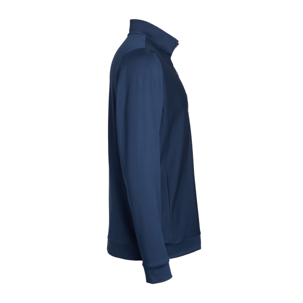 Adidas Men's Textured Quarter-Zip Pullover, Collegiate Navy, Right Sleeve view