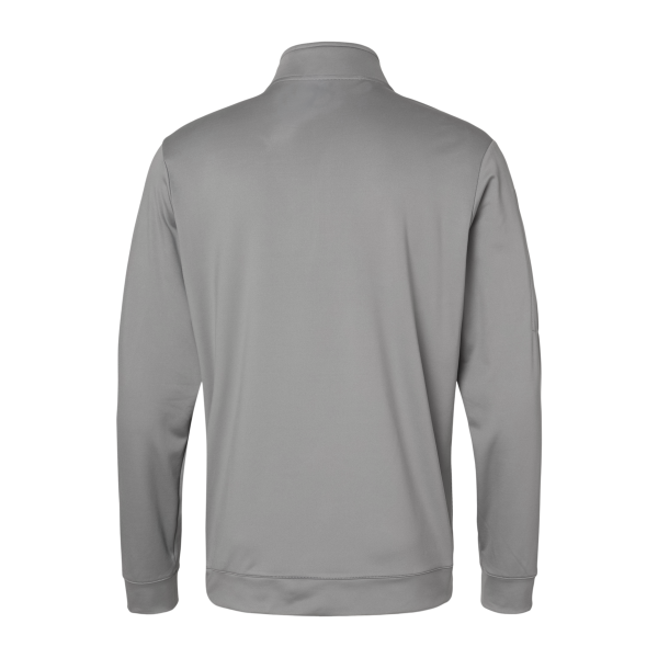 Adidas Men's Textured Quarter-Zip Pullover, Grey Three, Back view