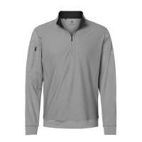 Adidas Men's Textured Quarter-Zip Pullover, Grey Three, Front view