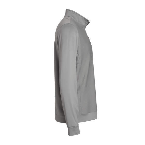 Adidas Men's Textured Quarter-Zip Pullover, Grey Three, Right Sleeve view