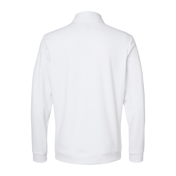 Adidas Men's Textured Quarter-Zip Pullover, White, Back view