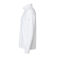 Adidas Men's Textured Quarter-Zip Pullover, White, Left Sleeve view