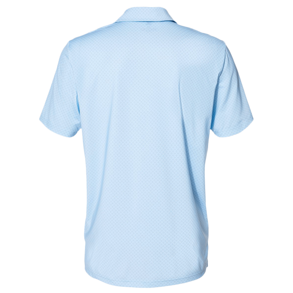 Adidas Men's Ultimate365 Diamond Dot Print Polo, Glow Blue / White / Navy, Back view