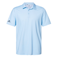 Adidas Men's Ultimate365 Diamond Dot Print Polo, Glow Blue / White / Navy, Front view