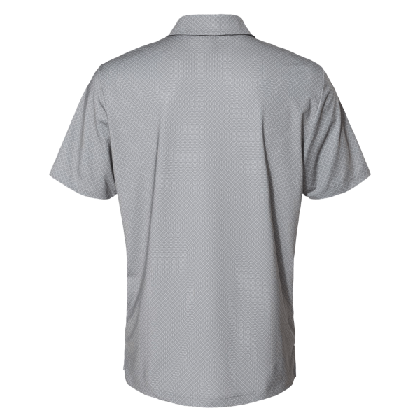 Adidas Men's Ultimate365 Diamond Dot Print Polo, Grey Three / Team Royal / Navy, Back view