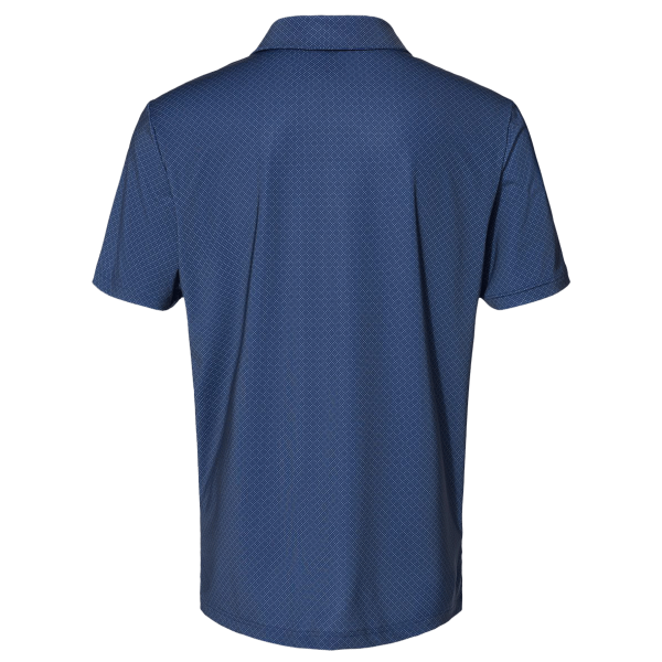 Adidas Men's Ultimate365 Diamond Dot Print Polo, Navy Blue / White / Grey Three, Back view