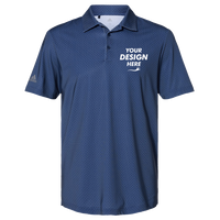 Adidas Men's Ultimate365 Diamond Dot Print Polo, Navy Blue / White / Grey Three, Front view, Mockup