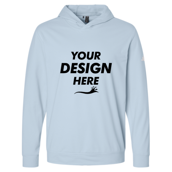 Adidas Men's Ultimate365 Elevated Hoodie, Crystal Sky, Front view, Mockup