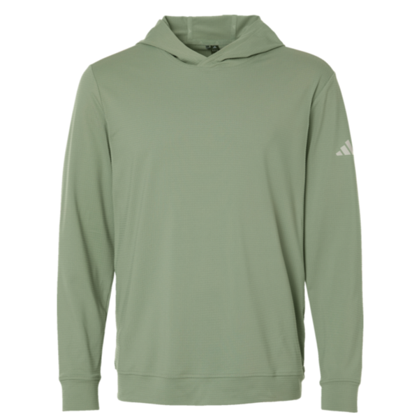 Adidas Men's Ultimate365 Elevated Hoodie, Silver Green, Front view