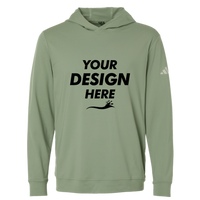 Adidas Men's Ultimate365 Elevated Hoodie, Silver Green, Front view, Mockup