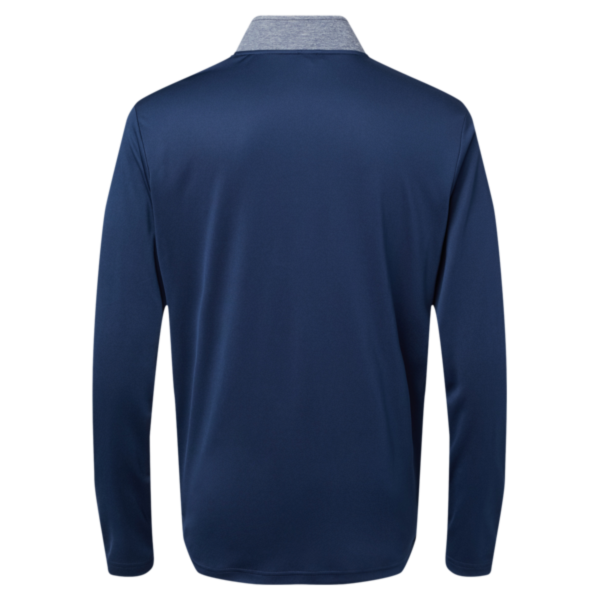 Adidas Men's Ultimate365 Heather Block Print Quarter-Zip Pullover, Collegiate Navy Melange / Navy / Grey Three, Back view