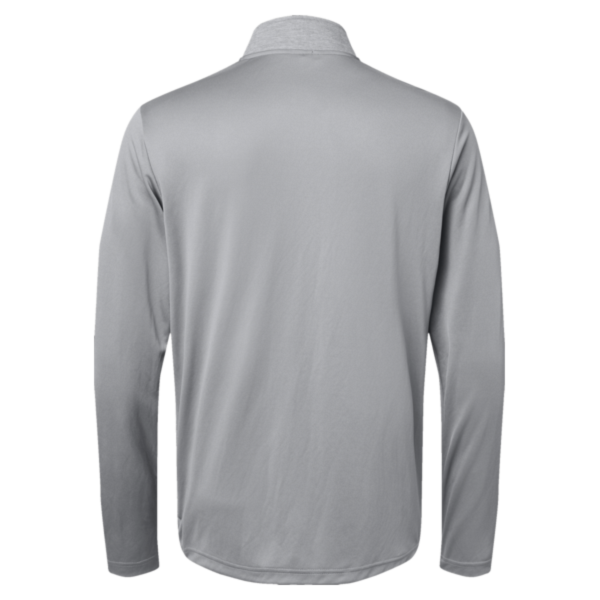 Adidas Men's Ultimate365 Heather Block Print Quarter-Zip Pullover, Grey Three Melange / Grey Three / Black, Back view