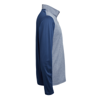 Adidas Men's Ultimate365 Lightweight Colorblocked Quarter-Zip Pullover, Collegiate Navy / Grey Three Melange, Right Sleeve view