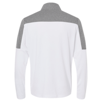 Adidas Men's Ultimate365 Lightweight Colorblocked Quarter-Zip Pullover, White / Grey Three Melange, Back view