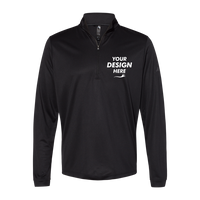Adidas Men's Ultimate365 Lightweight Quarter-Zip Pullover, Black, Front view, Mockup