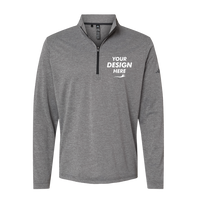 Adidas Men's Ultimate365 Lightweight Quarter-Zip Pullover, Black Heather, Front view, Mockup