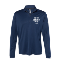 Adidas Men's Ultimate365 Lightweight Quarter-Zip Pullover, Collegiate Navy, Front view, Mockup