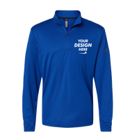 Adidas Men's Ultimate365 Lightweight Quarter-Zip Pullover, Collegiate Royal, Front view, Mockup