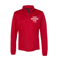 Adidas Men's Ultimate365 Lightweight Quarter-Zip Pullover, Power Red, Front view, Mockup