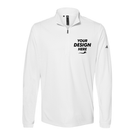 Adidas Men's Ultimate365 Lightweight Quarter-Zip Pullover, White, Front view, Mockup