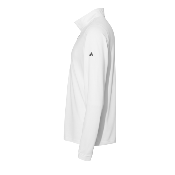 Adidas Men's Ultimate365 Lightweight Quarter-Zip Pullover, White, Left Sleeve view