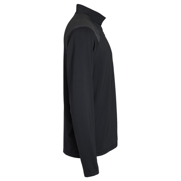 Adidas Men's Ultimate365 Lightweight Shoulder Stripe Quarter-Zip Pullover, Black, Right Sleeve view