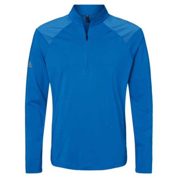 Adidas Men's Ultimate365 Lightweight Shoulder Stripe Quarter-Zip Pullover, Glory Blue, Front view