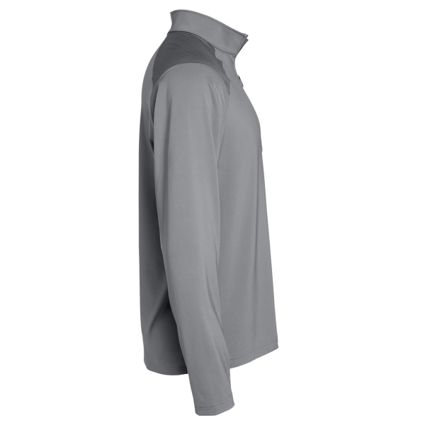 Adidas Men's Ultimate365 Lightweight Shoulder Stripe Quarter-Zip Pullover, Grey Three, Right Sleeve view
