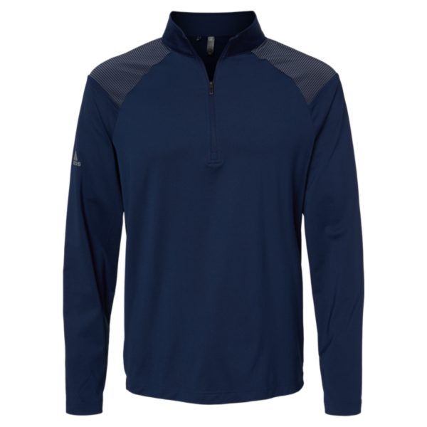 Adidas Men's Ultimate365 Lightweight Shoulder Stripe Quarter-Zip Pullover, Team Navy Blue, Front view