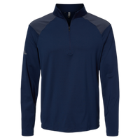 Adidas Men's Ultimate365 Lightweight Shoulder Stripe Quarter-Zip Pullover, Team Navy Blue, Front view
