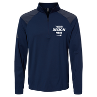 Adidas Men's Ultimate365 Lightweight Shoulder Stripe Quarter-Zip Pullover, Team Navy Blue, Front view, Mockup