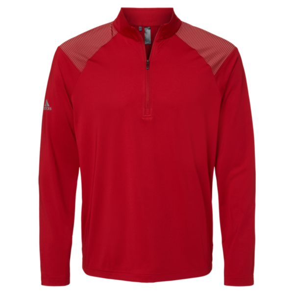 Adidas Men's Ultimate365 Lightweight Shoulder Stripe Quarter-Zip Pullover, Team Power Red, Front view