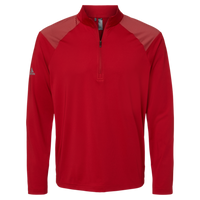 Adidas Men's Ultimate365 Lightweight Shoulder Stripe Quarter-Zip Pullover, Team Power Red, Front view