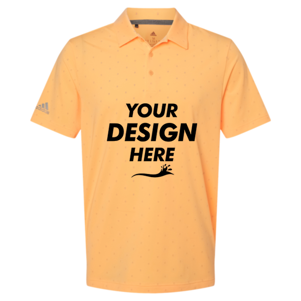 Adidas Men's Ultimate365 Pine Tree Polo, Acid Orange / Grey Two, Front view, Mockup