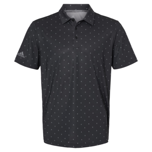 Adidas Men's Ultimate365 Pine Tree Polo, Black / Grey Three, Front view