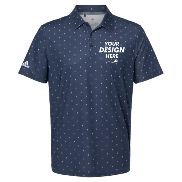 Adidas Men's Ultimate365 Pine Tree Polo, Collegiate Navy / White, Front view, Mockup