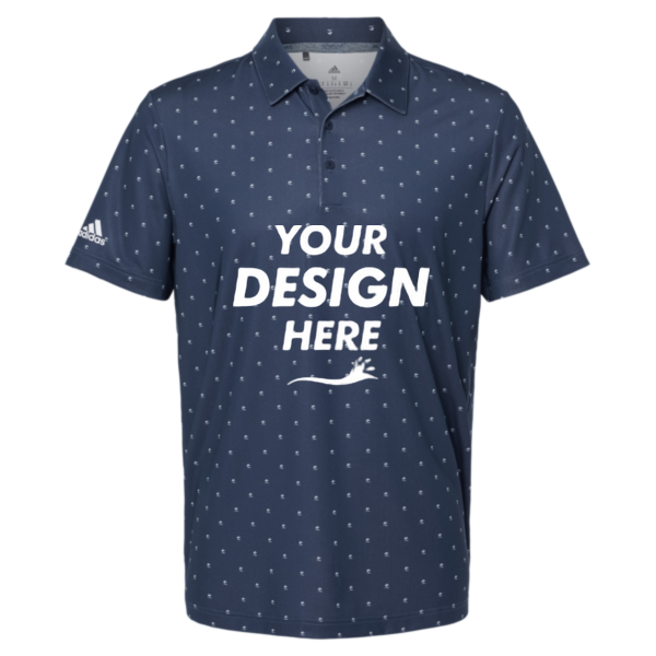 Adidas Men's Ultimate365 Pine Tree Polo, Collegiate Navy / White, Front view, Mockup