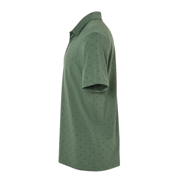 Adidas Men's Ultimate365 Pine Tree Polo, Green Oxide / Black, Left Sleeve view