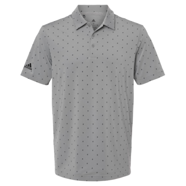 Adidas Men's Ultimate365 Pine Tree Polo, Grey Three / Black, Front view