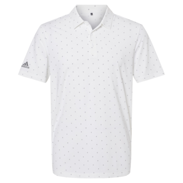 Adidas Men's Ultimate365 Pine Tree Polo, White / Grey Three, Front view