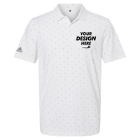 Adidas Men's Ultimate365 Pine Tree Polo, White / Grey Three, Front view, Mockup