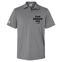 Adidas Men's Ultimate365 Solid Polo, Grey Three, Front view, Mockup