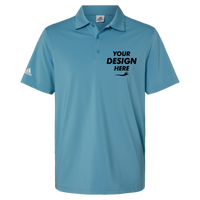 Adidas Men's Ultimate365 Solid Polo, Hazy Blue, Front view, Mockup