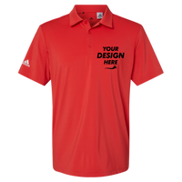 Adidas Men's Ultimate365 Solid Polo, Real Coral, Front view, Mockup