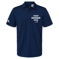 Adidas Men's Ultimate365 Solid Polo, Team Navy Blue, Front view, Mockup