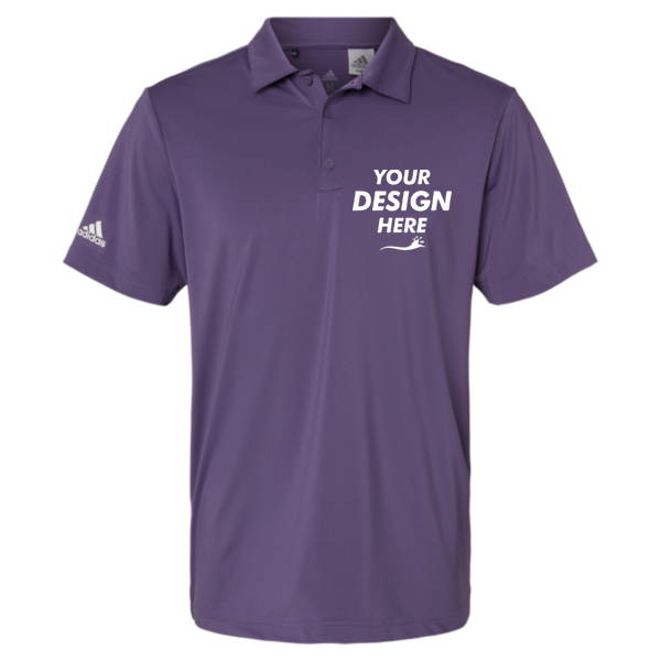 Adidas Men's Ultimate365 Solid Polo, Tech Purple, Front view, Mockup