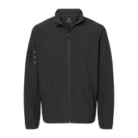 Adidas Men's Wind Resistant Full-Zip Jacket, Black / Black, Front view