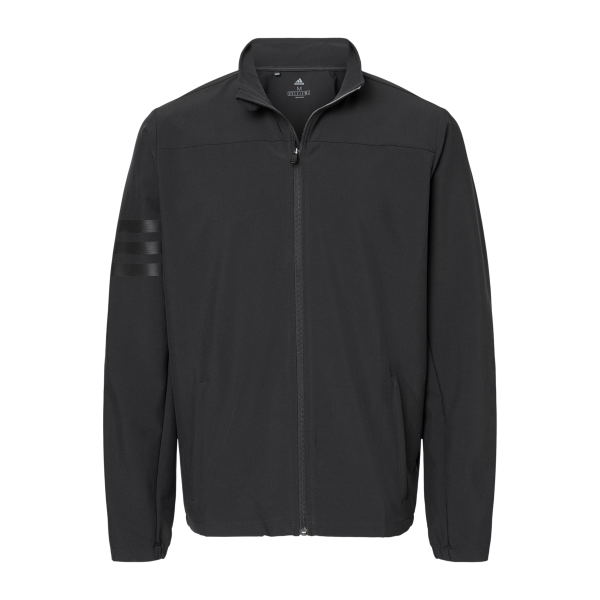 Adidas Men's Wind Resistant Full-Zip Jacket, Black / Black, Front view